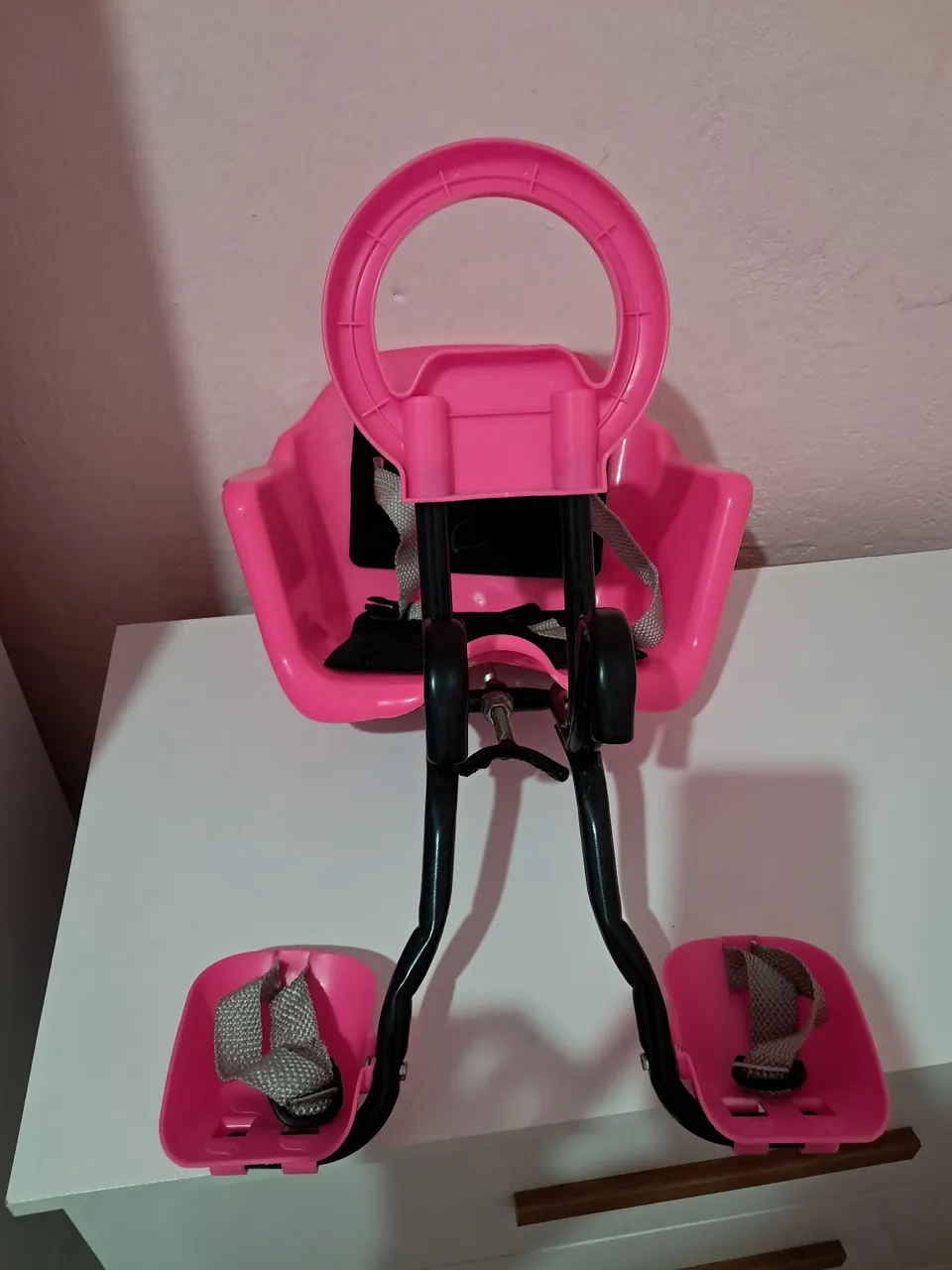 Cadeira para bicicleta infantil rosa