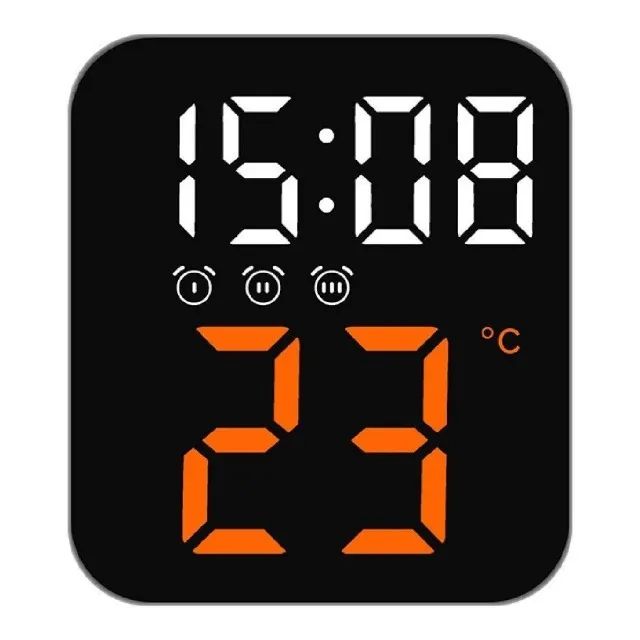 Relógio Digital Led Mesa Ou Parede Temperatura Alarme Usb -Le 2164 - Loja Coimbra Entrega - Foto 5