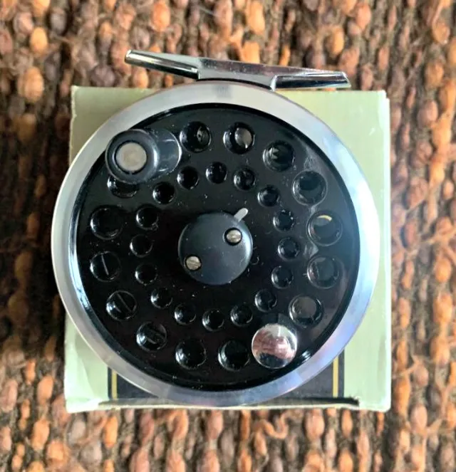CARRETILHA PARA FLY FISHING PESCARIA DE MOSCA WHITE RIVER DOG WOOD REEL NOVA NUNCA USADA