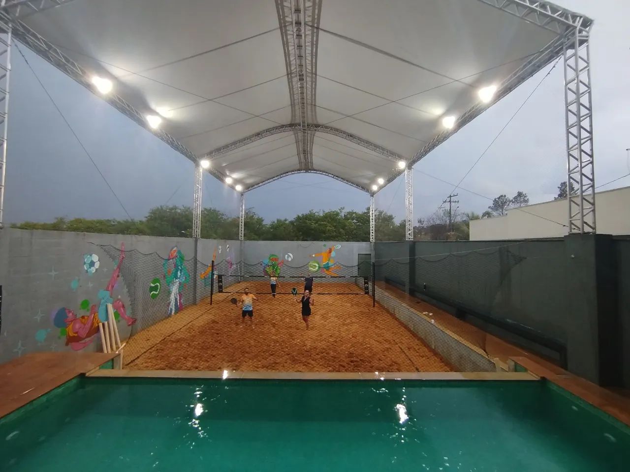 Espaço com área de lazer completo quadra de areia coberta Beach Tennis, Vôlei e Futevôlei  - Foto 9