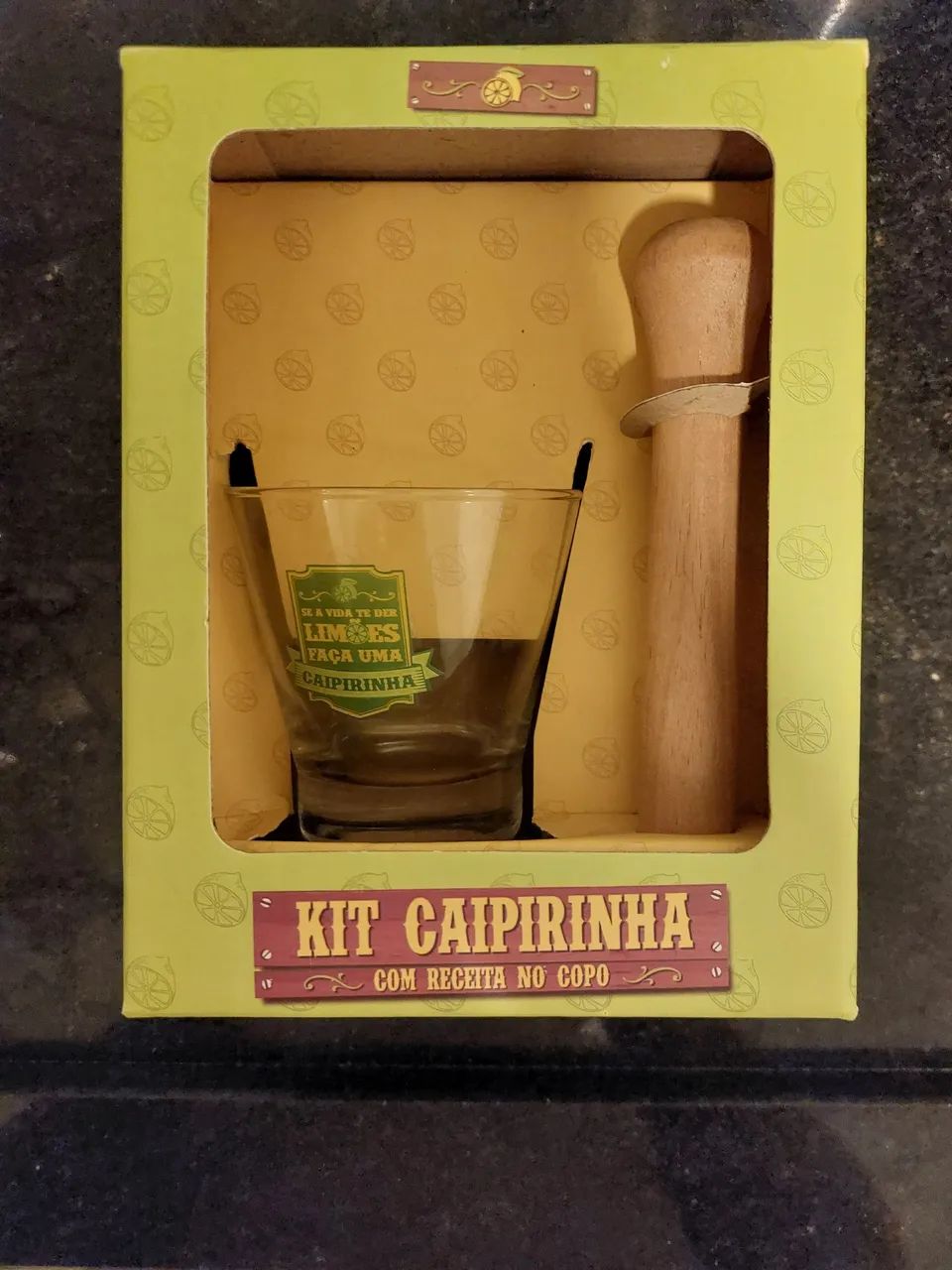Kit Caipirinha com Copo e Pilão