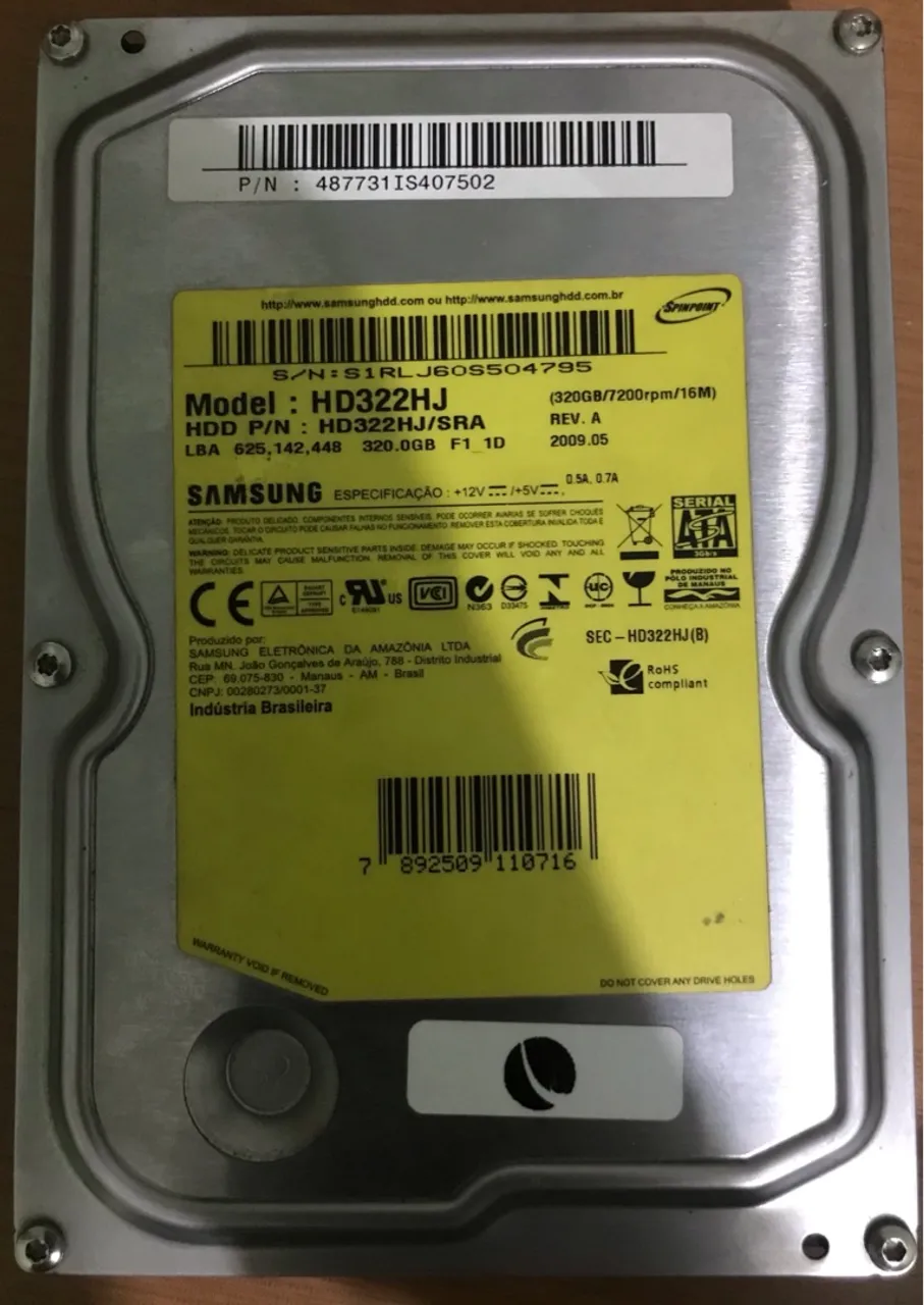 2 HDs 320GB SAMSUNG E 80GB MAXTOR