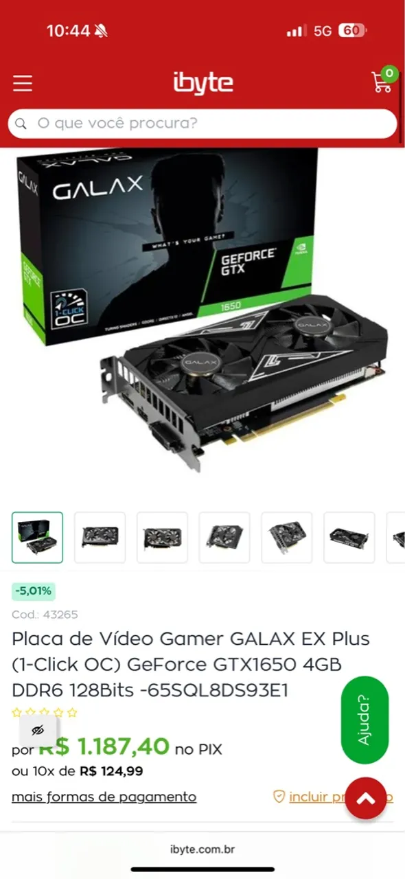 Galax GeForce GTX 1650 4GB DDR6