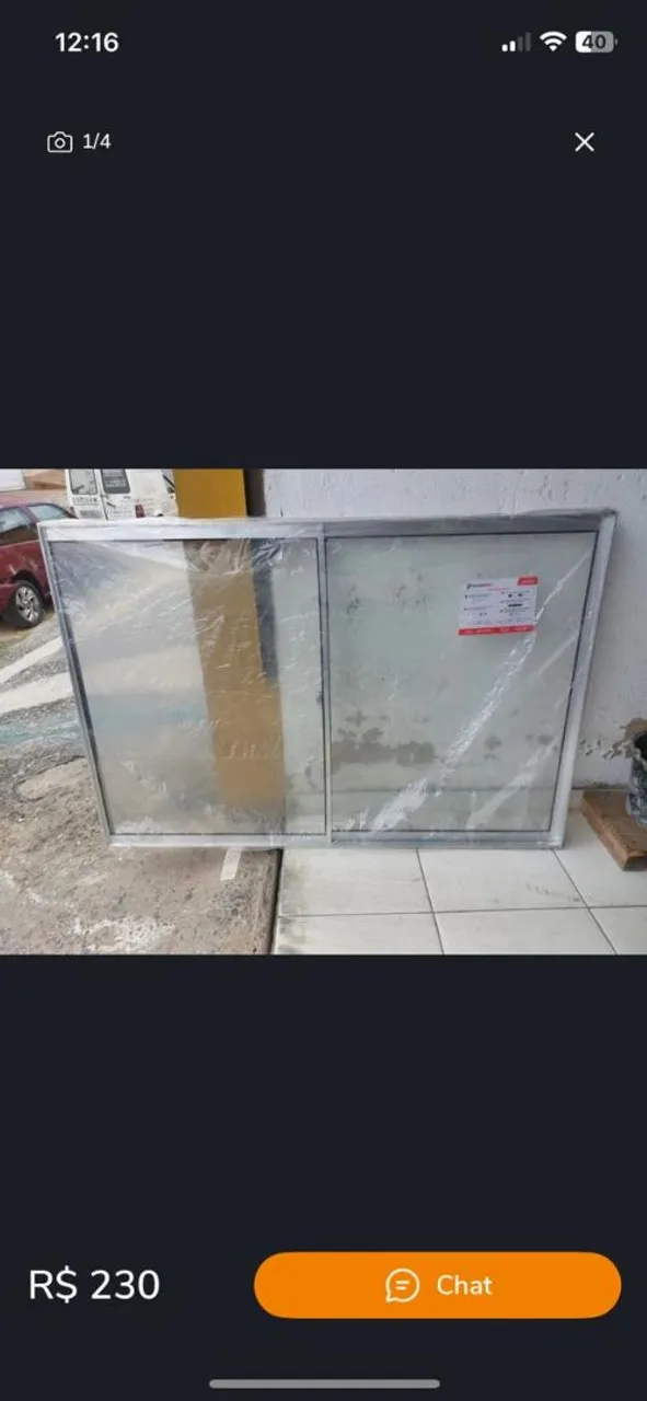 Janela alumínio 1.00x1.50 nova 2 vidros R$ 249,00