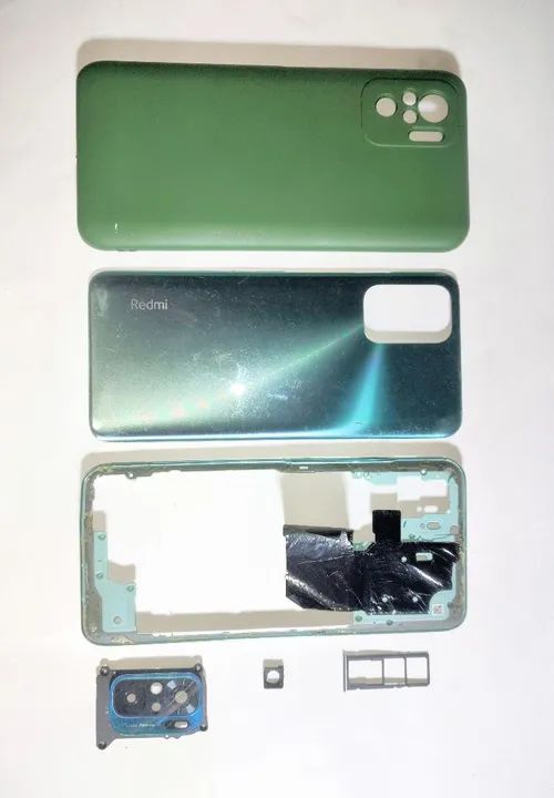 Kit traseira tampa + lente das câmeras + bandeja sim card + capinha XIAOMI REDMI Note 10 - Foto 6