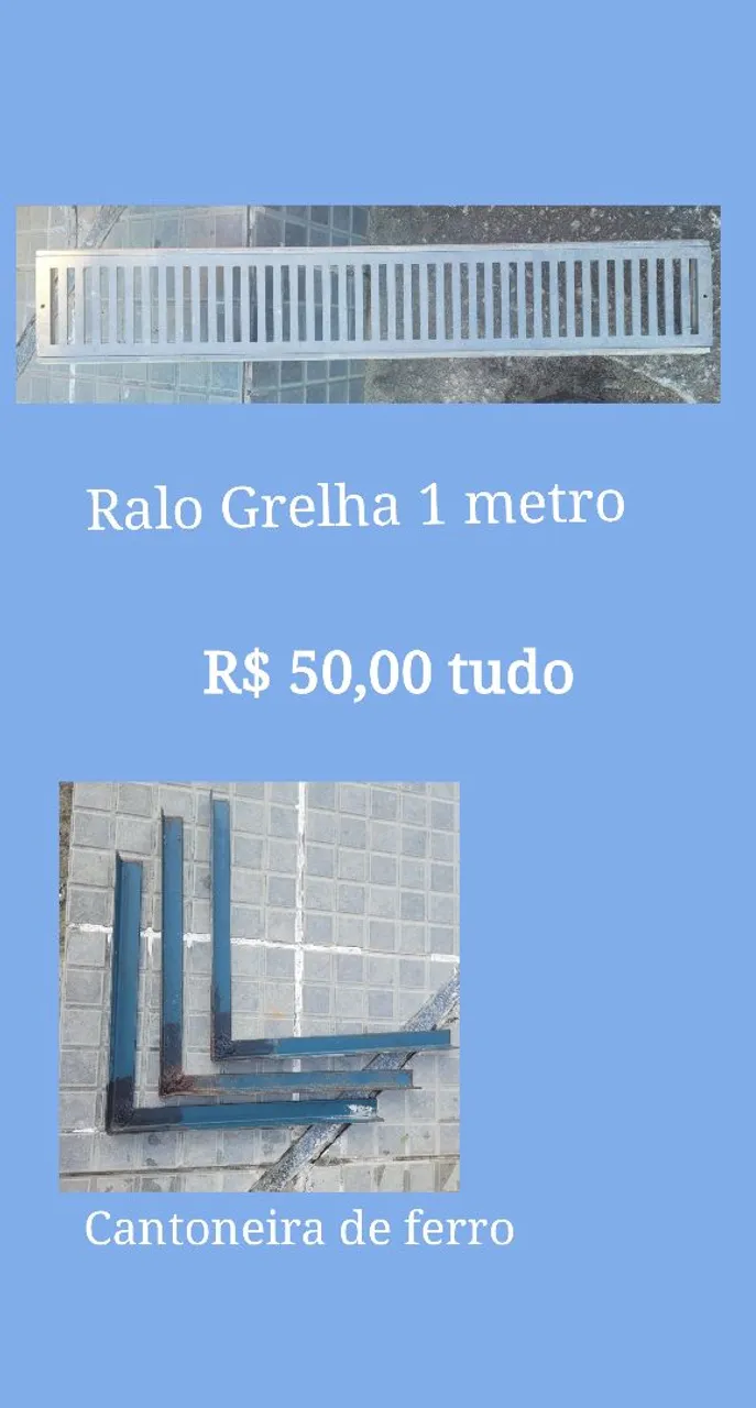 Ralo Grelha 1 metro e Canto de Ferro