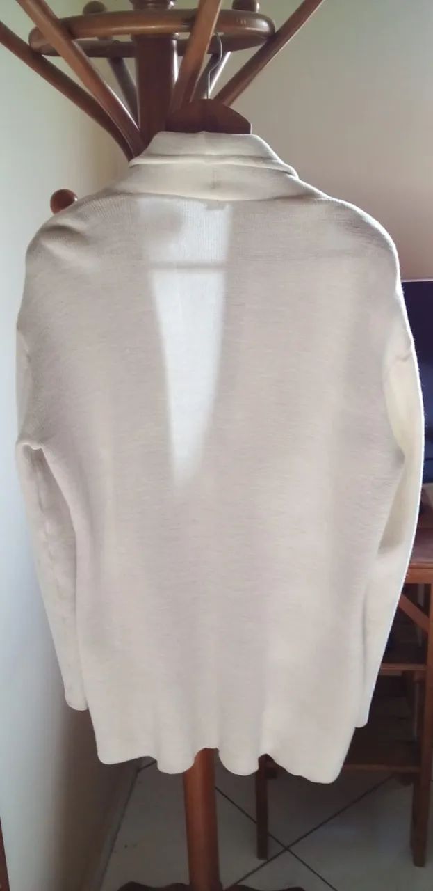cardigan de lã branca - Foto 3