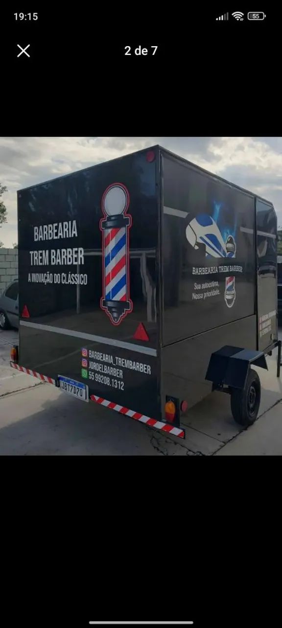 Trailer que está usado como barbearia  - Foto 2