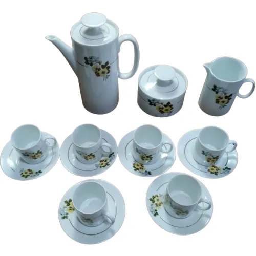 Antigo Jogo para Chá Porcelana RENNER Retro Vintage Serve 6 Pessoas 1960