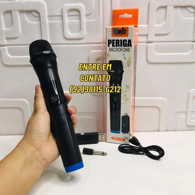 Microfone Sem Fio De Longo Alcance Com Adaptador - Entrega das 9 até 22hrs