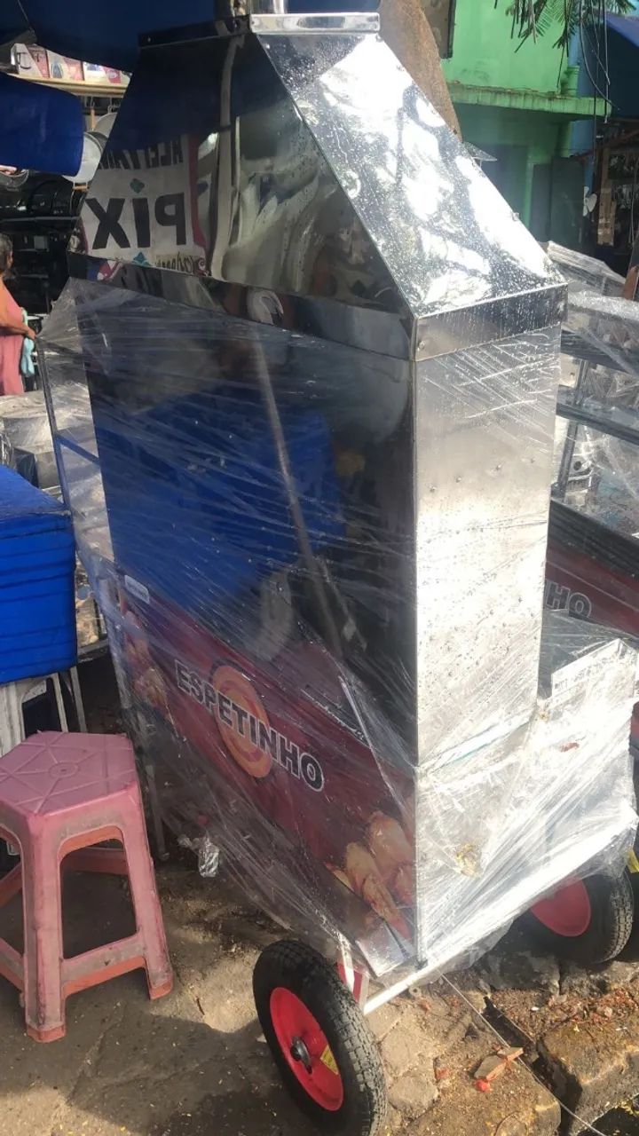 Carrinho em inox para espetinho  ,novo! - Foto 3