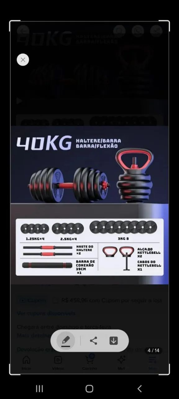 Kit MUSCULAÇÃO  40KG!! - Foto 3