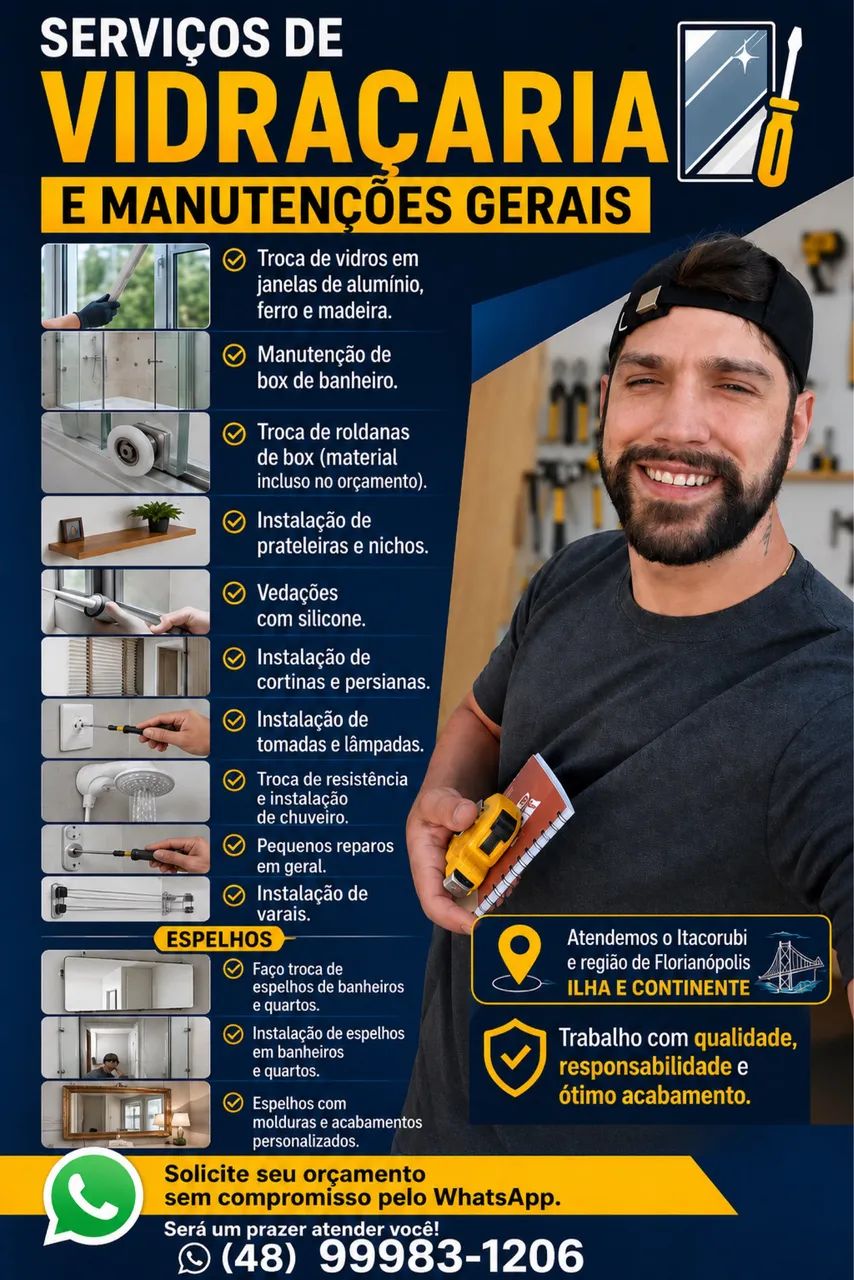 Marido de aluguel - Serviços residenciais - Serviços de vidraçaria