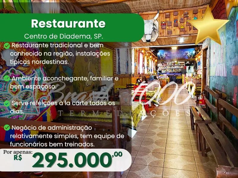 Restaurante no Centro de Diadema, SP. (Cod. 109375)