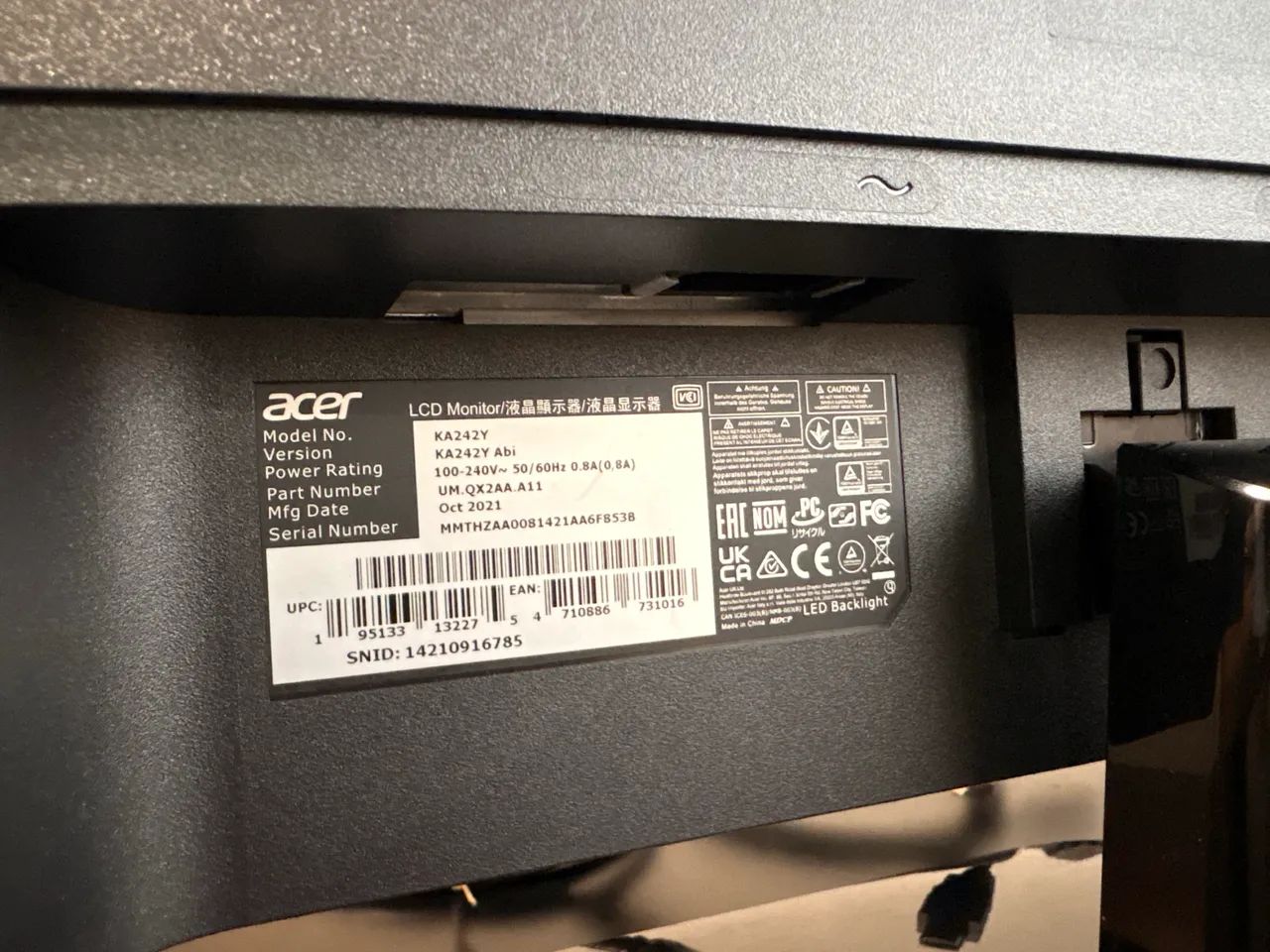 Monitor gamer Acer 24 polegadas Full HD 75Hz - Foto 3