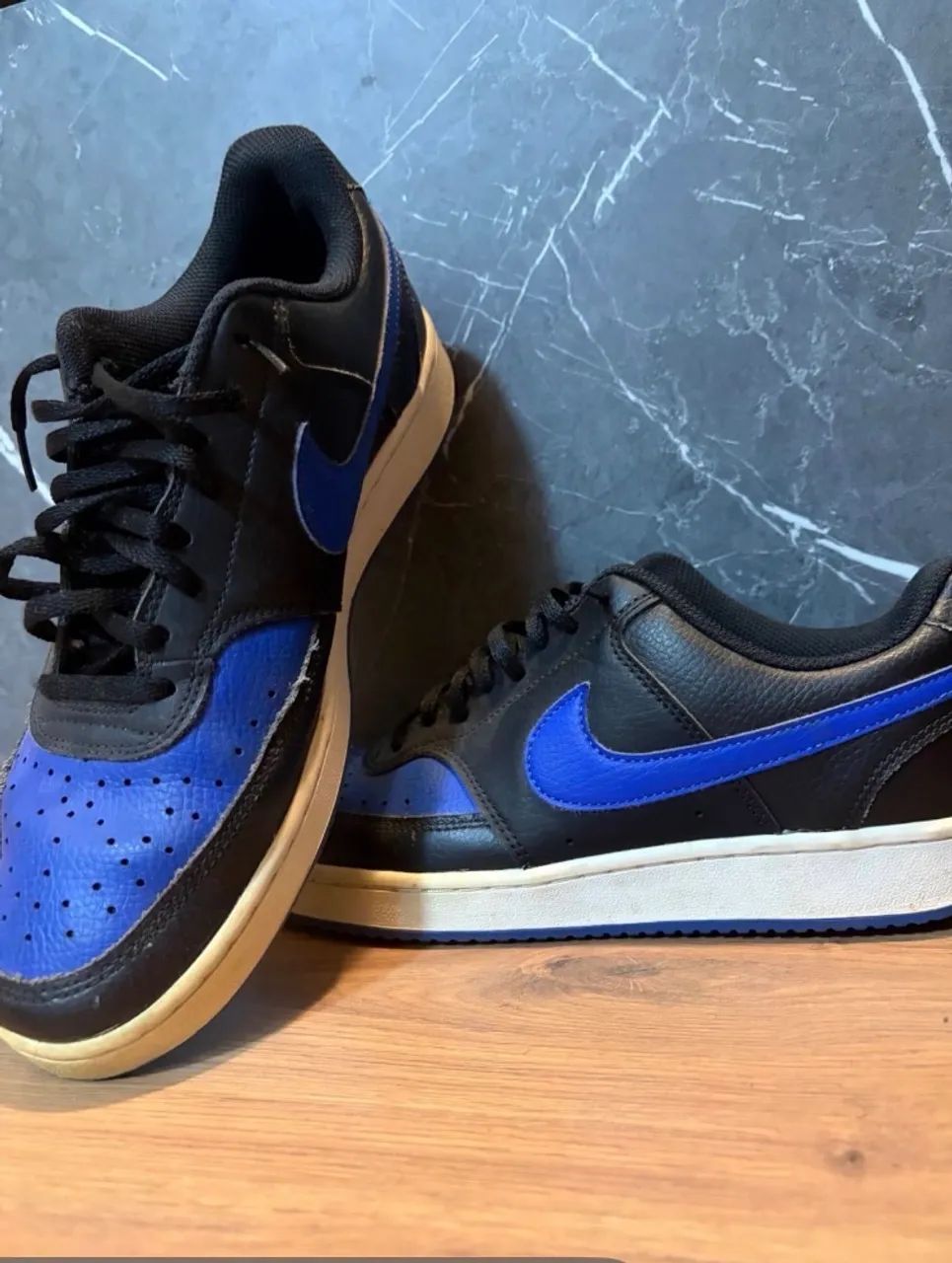 tênis nike court vision low preto e azul - Foto 3
