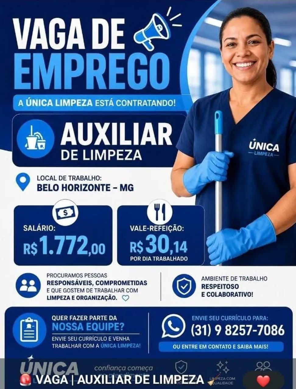 Auxiliar de Limpeza (Diarista) 
