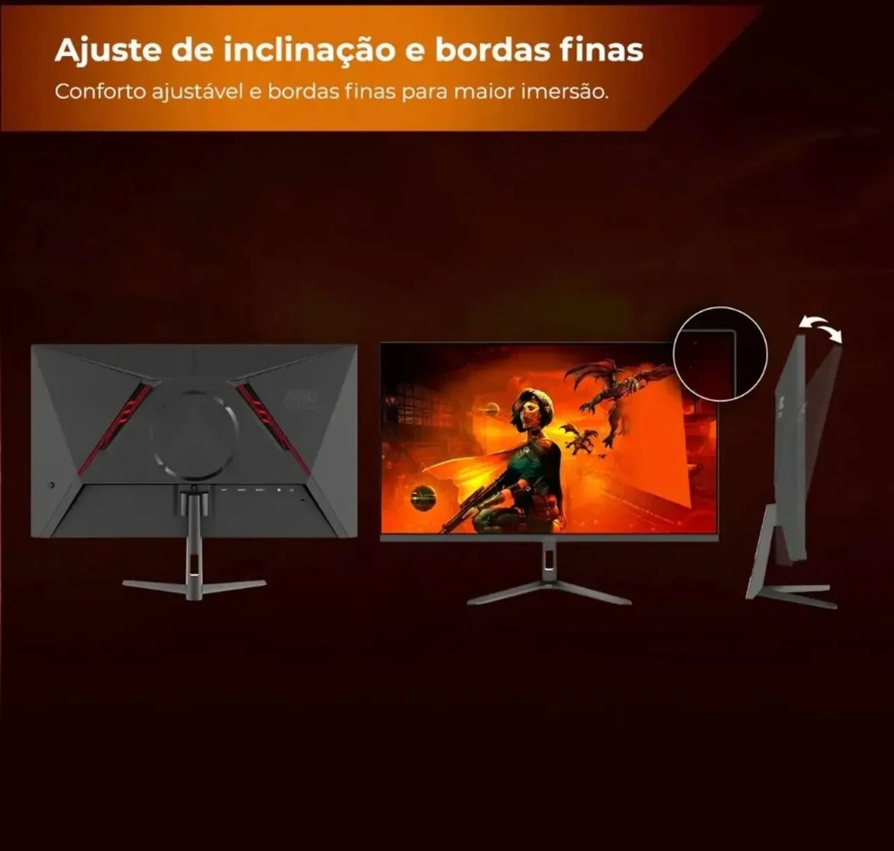 Monitor AOC Gamer 24 polegadas 180hz IPS 1.0 MS - Foto 3