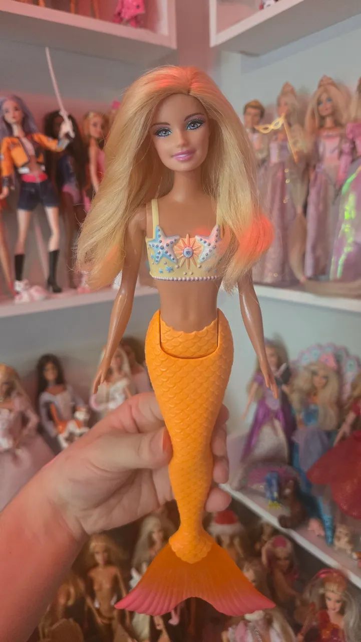 Boneca Barbie Sereia 1 Laranja - Foto 5