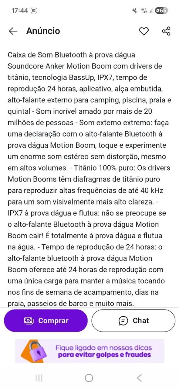 Caixa de som original  A PROVA DA AGUA SOUNDCORE - Foto 3