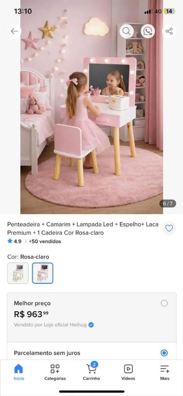 Penteadeira infantil 