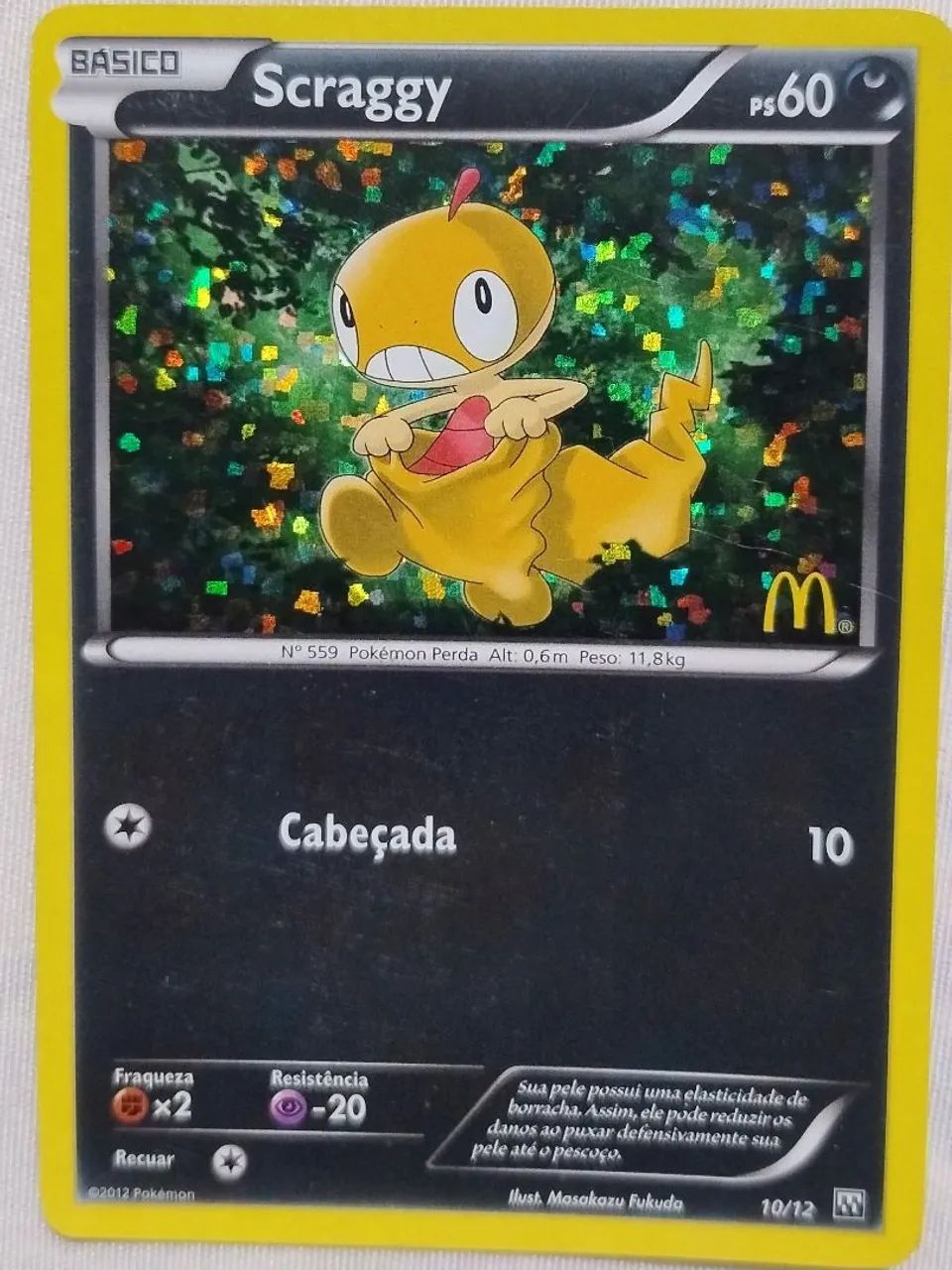 Card Scraggy holográfico Pokémon TCG 2011