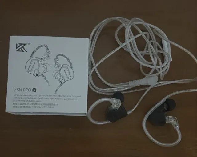 Fone De Ouvido Kz Zsn Pro X Com Microfone Preto + Case