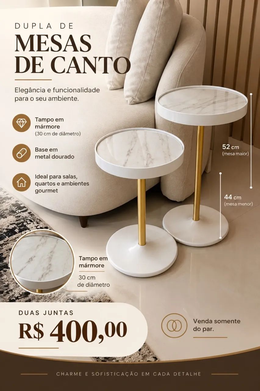 Dupla de mesas de canto - Foto 2
