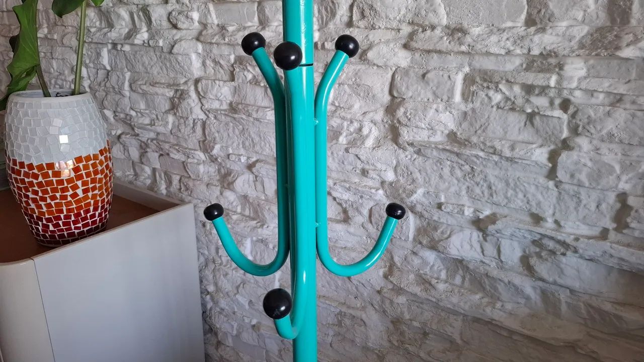 Cabideiro De Chão Mancebo Verde Azul Turquesa - Foto 3