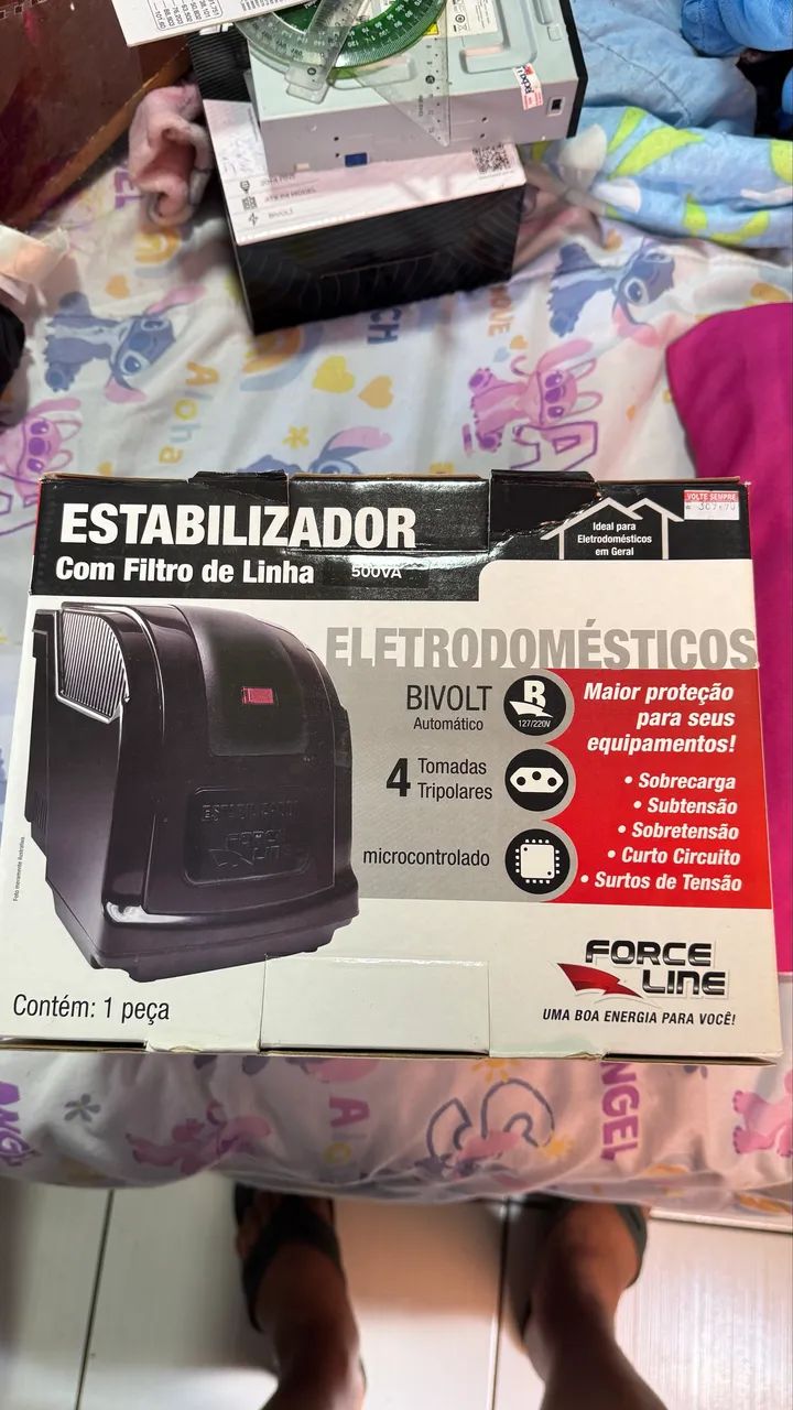 Estabilizador Force Line 500VA Bivolt 4 Tomadas