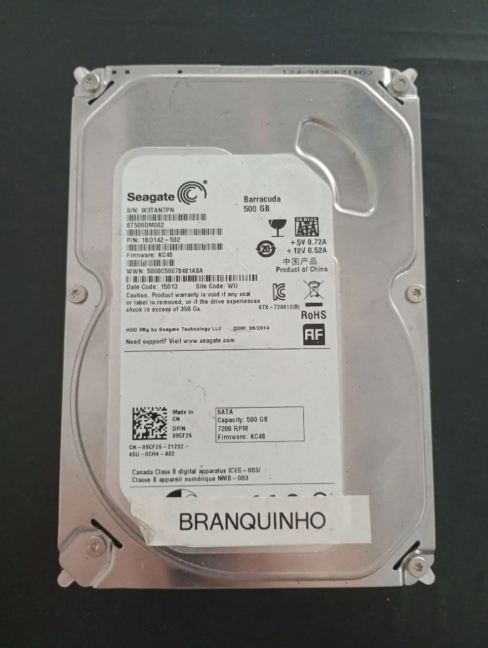 HD SEAGATE BARRACUDA 500GB