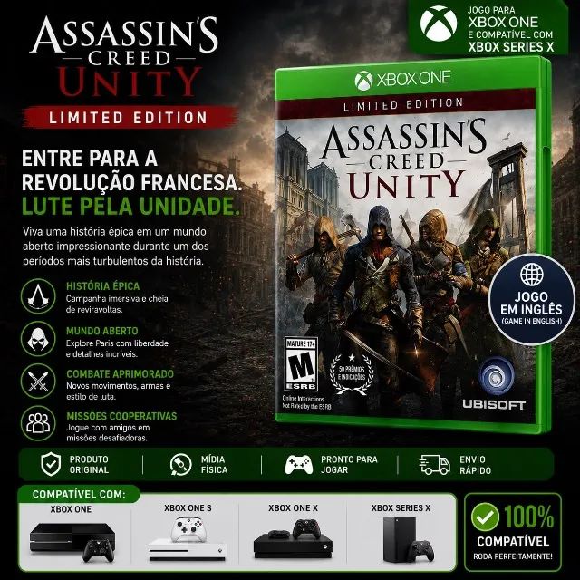 JOGO XBOX ONE ASSASSIN CREED UNITY ORIGINAL