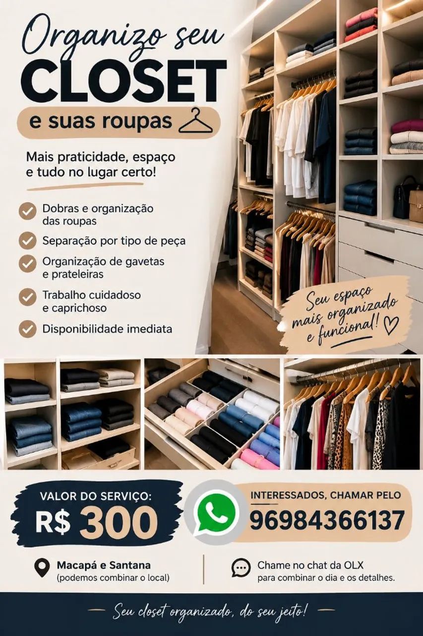 Organizo seu closet e suas roupas
