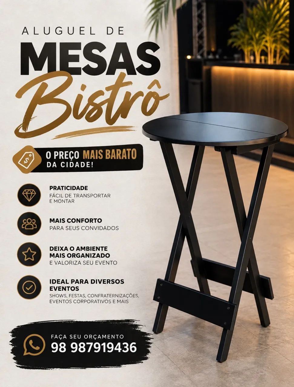 Aluguel - Mesas Bistrô