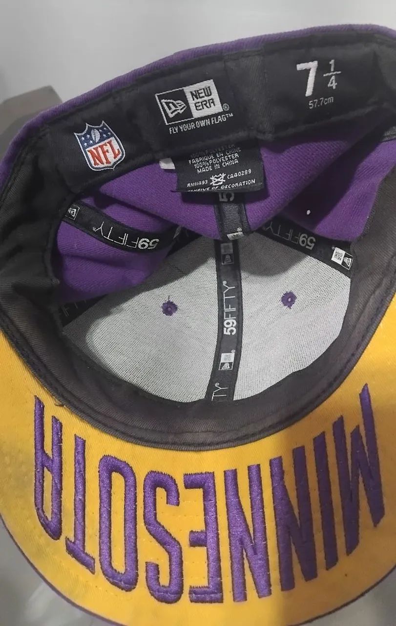 Boné Minnesota Vikings NFL - Roxo Clássico com Aba Reta - Foto 2