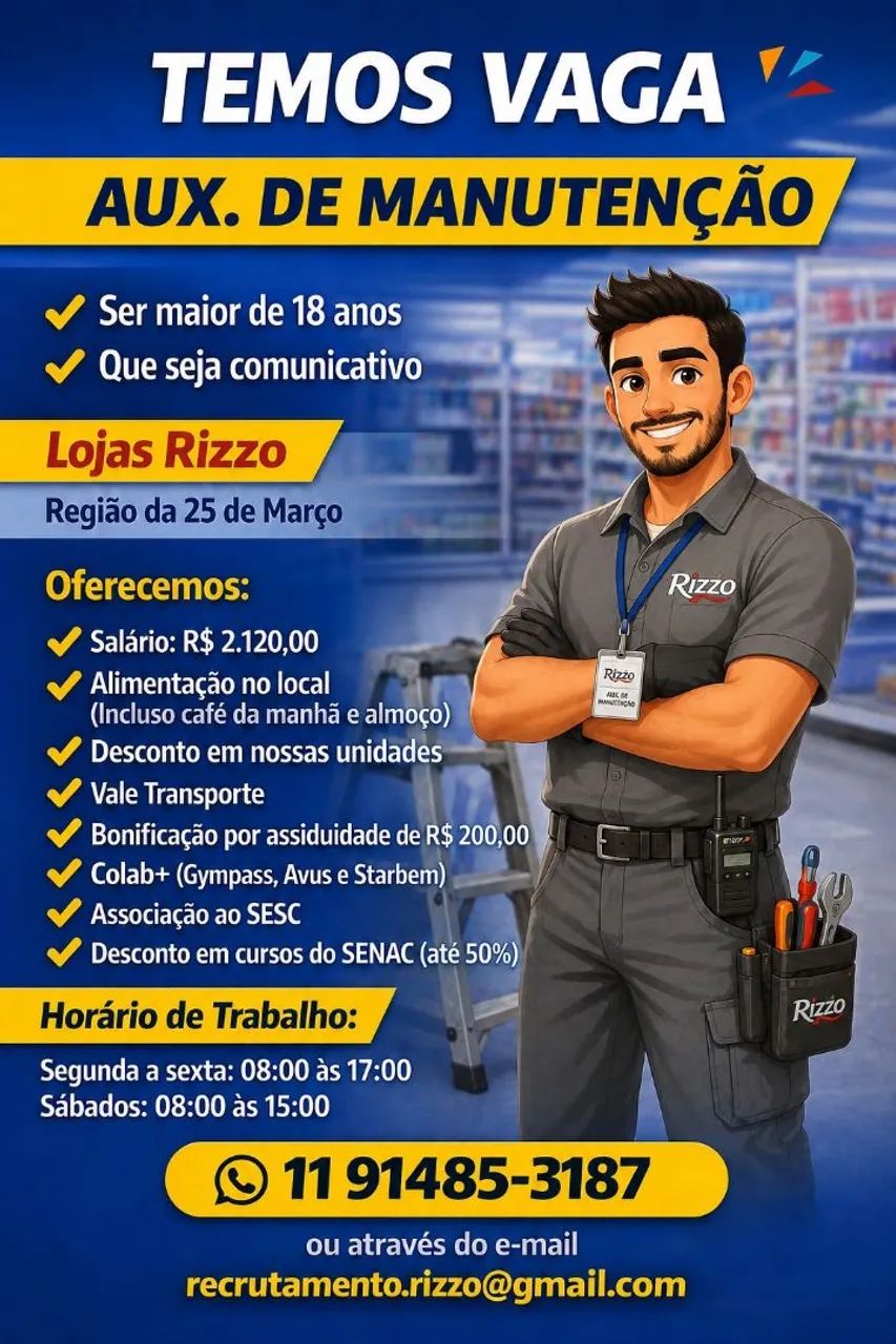 VAGAS - LOJAS RIZZO - Foto 2