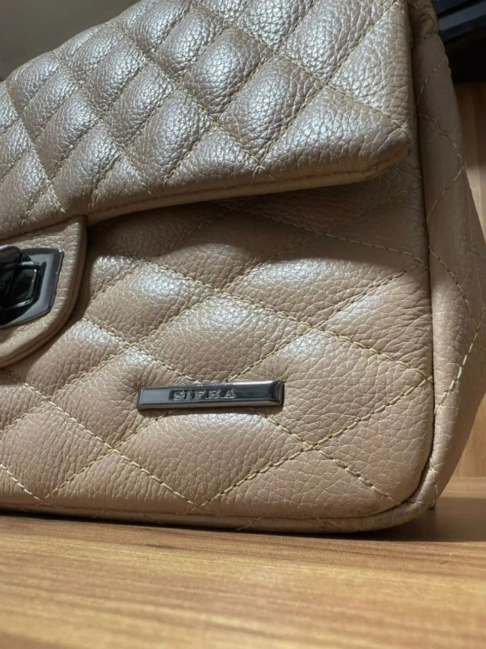 Bolsa em couro legítimo na cor nude - Foto 5