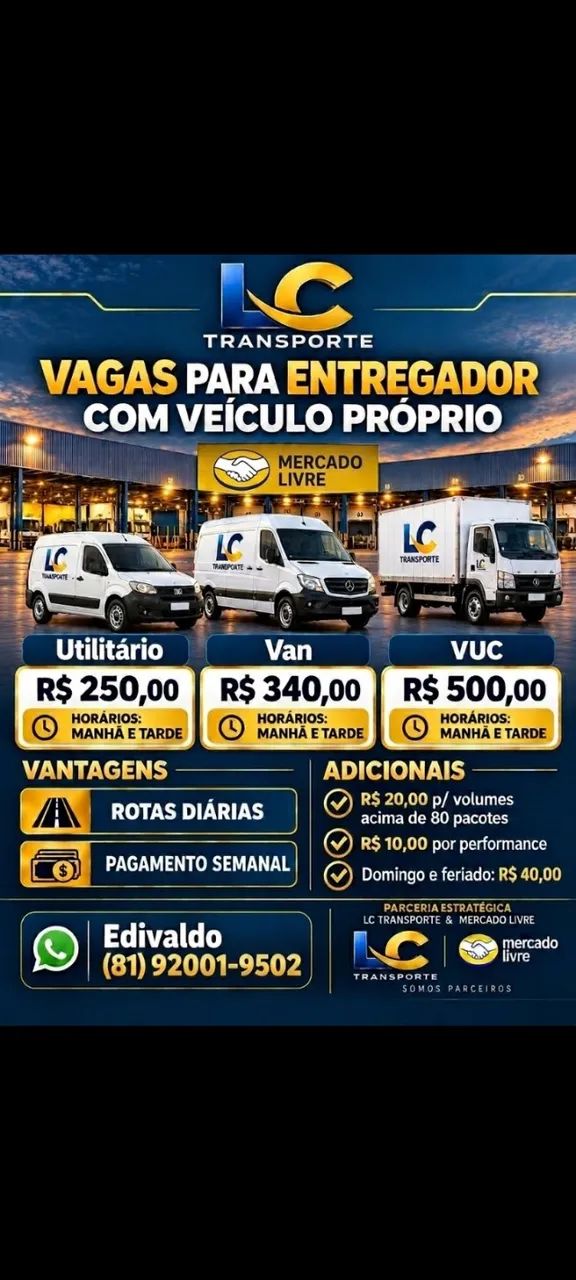 Vagas para Entregador