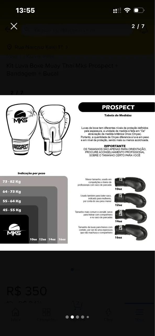 Luva e Caneleira MKS - em perfeito estado (usada apenas 2 vezes) - Foto 3