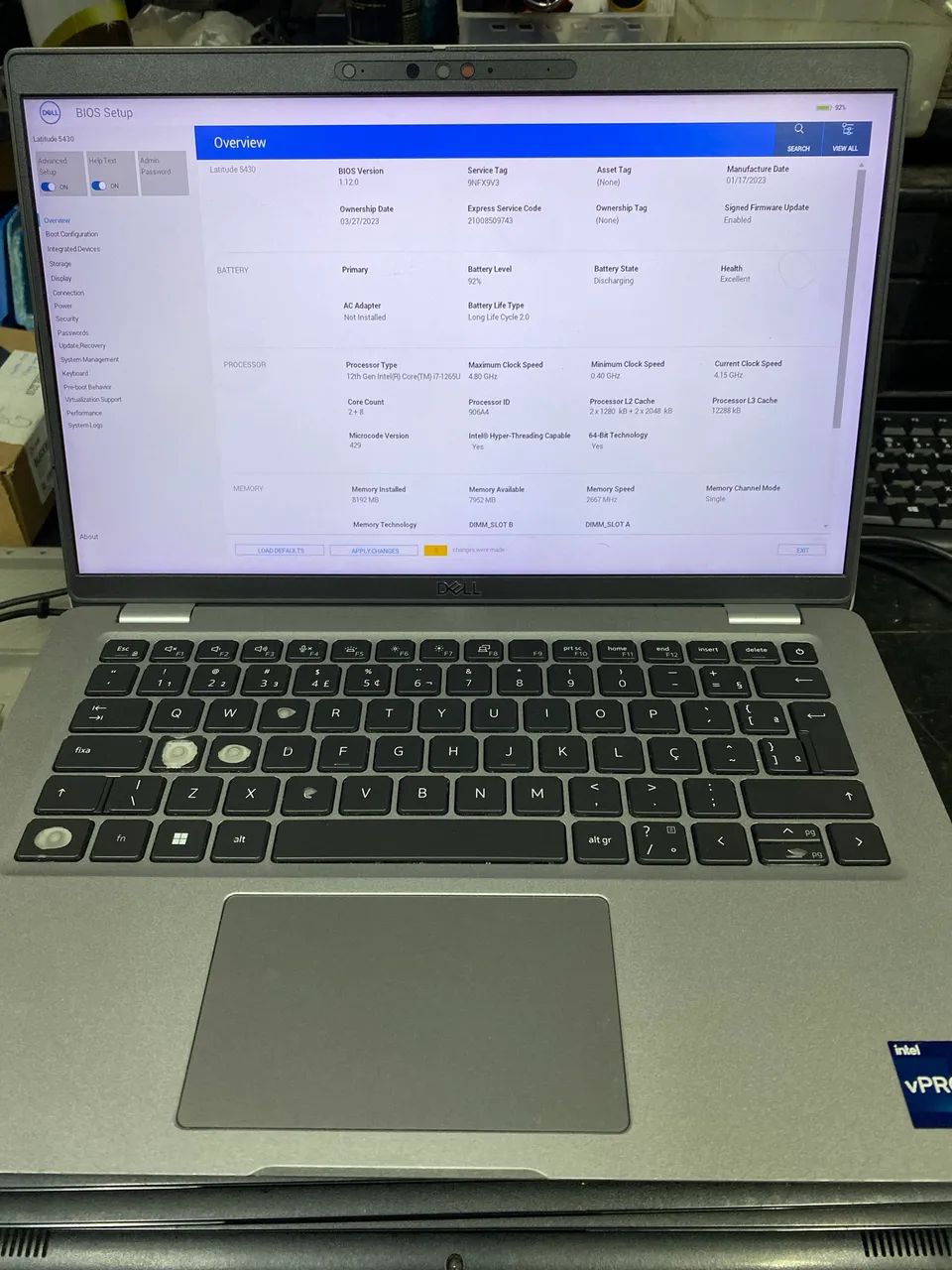 Notebook Dell latitude 5430 I7-12