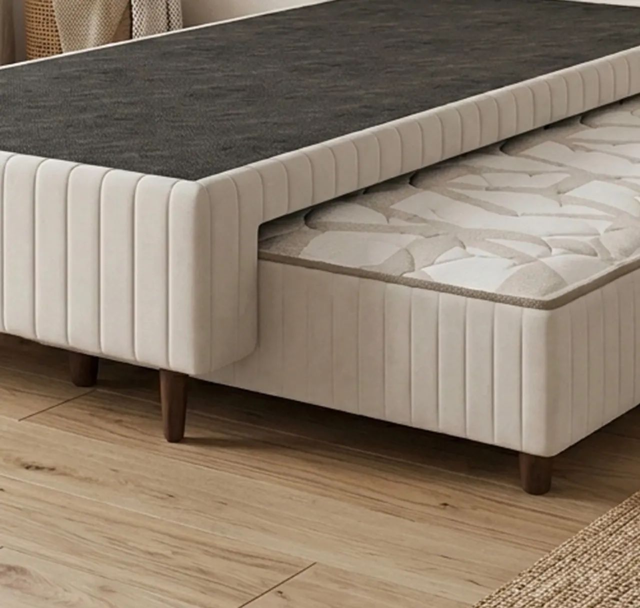 Base Box Solteiro com Cama Auxiliar Super Premium p876 - Foto 2