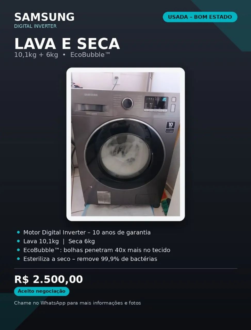 Máquina de lavar e seca