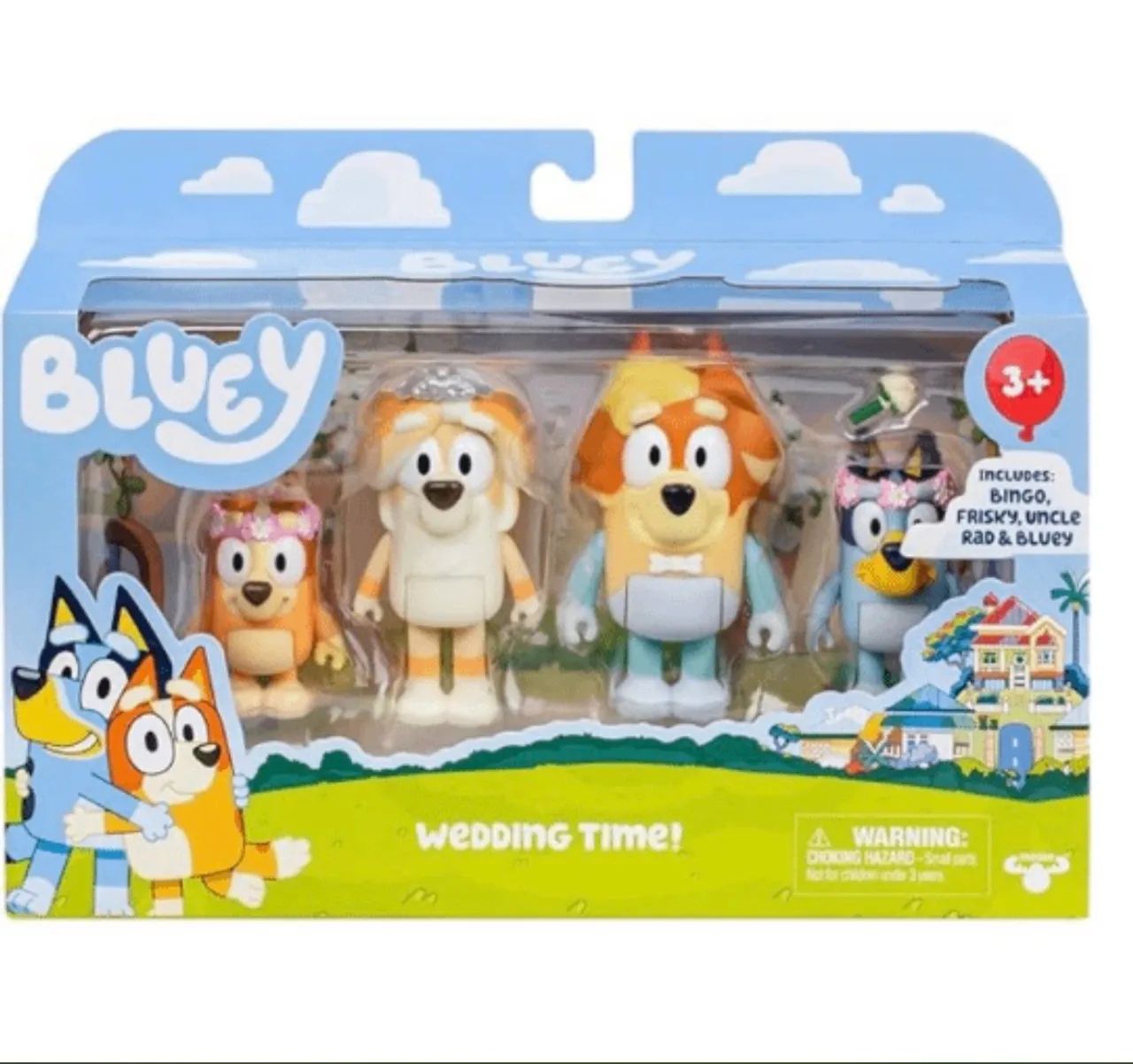 kit com 4 bonecos de 6cm bluey wedding