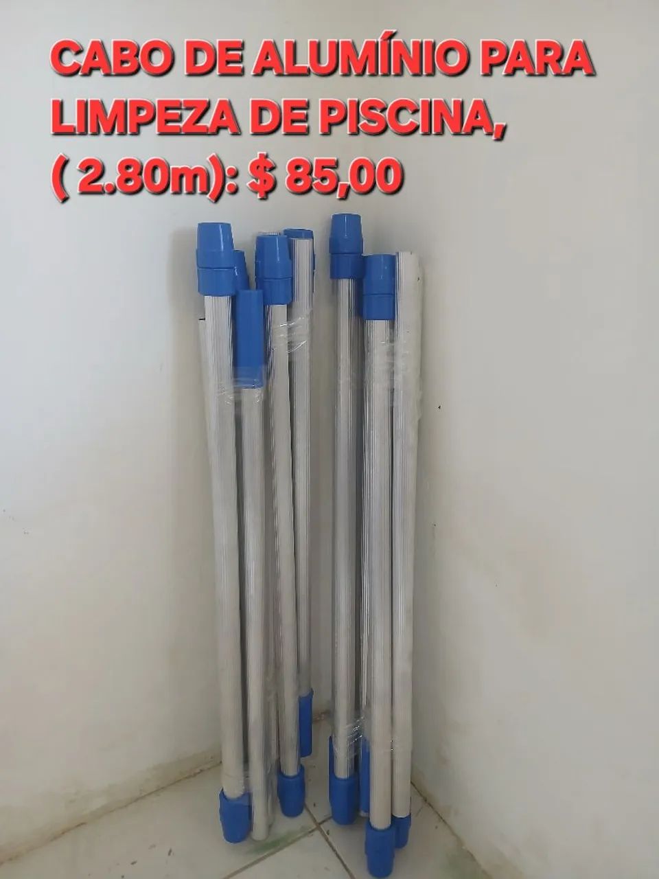 Cabo de Alumínio para Limpeza de Piscina 3m