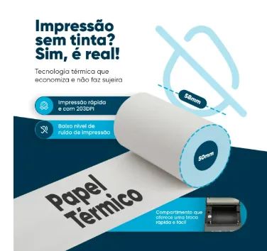 Mini Impressora Termica Usb E Bluetooth Kit C/ 10 Bobinas - Foto 3