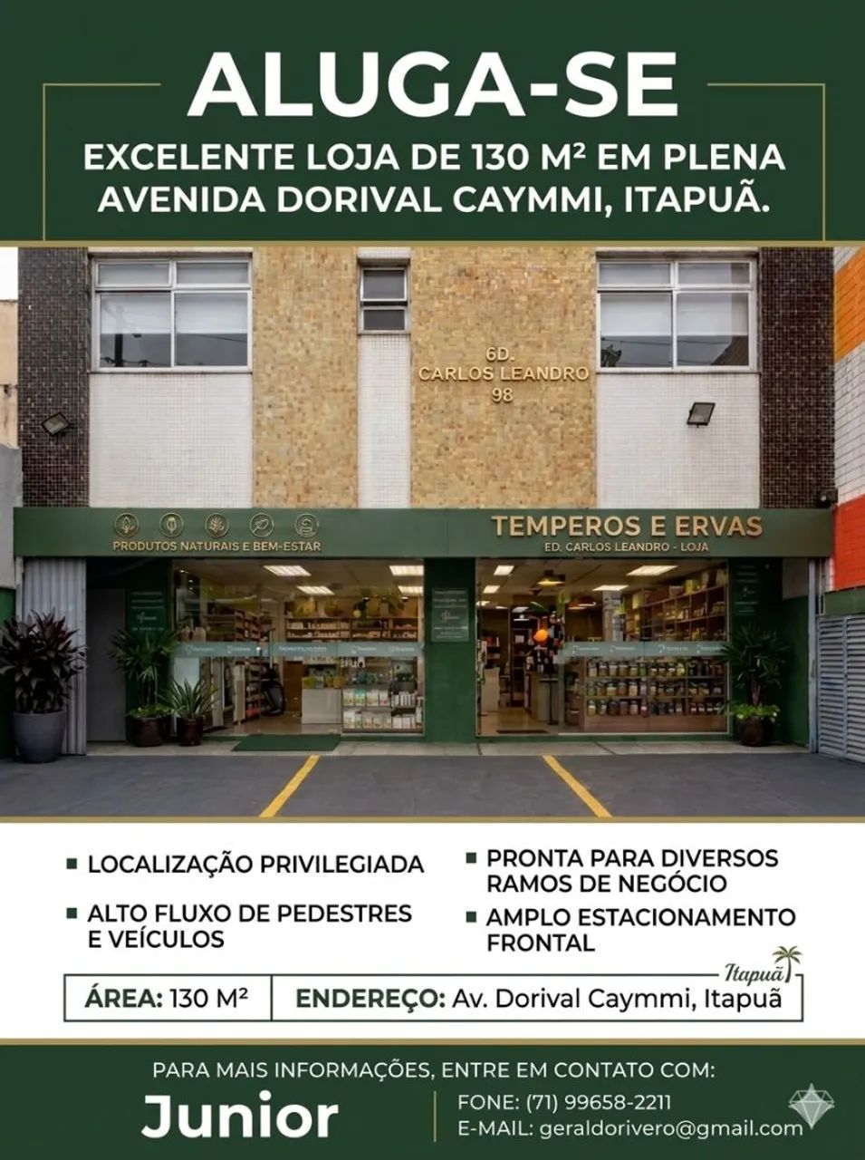 Ponto comercial de 130 m2 e 6 vagas de estacionamento  - Foto 2