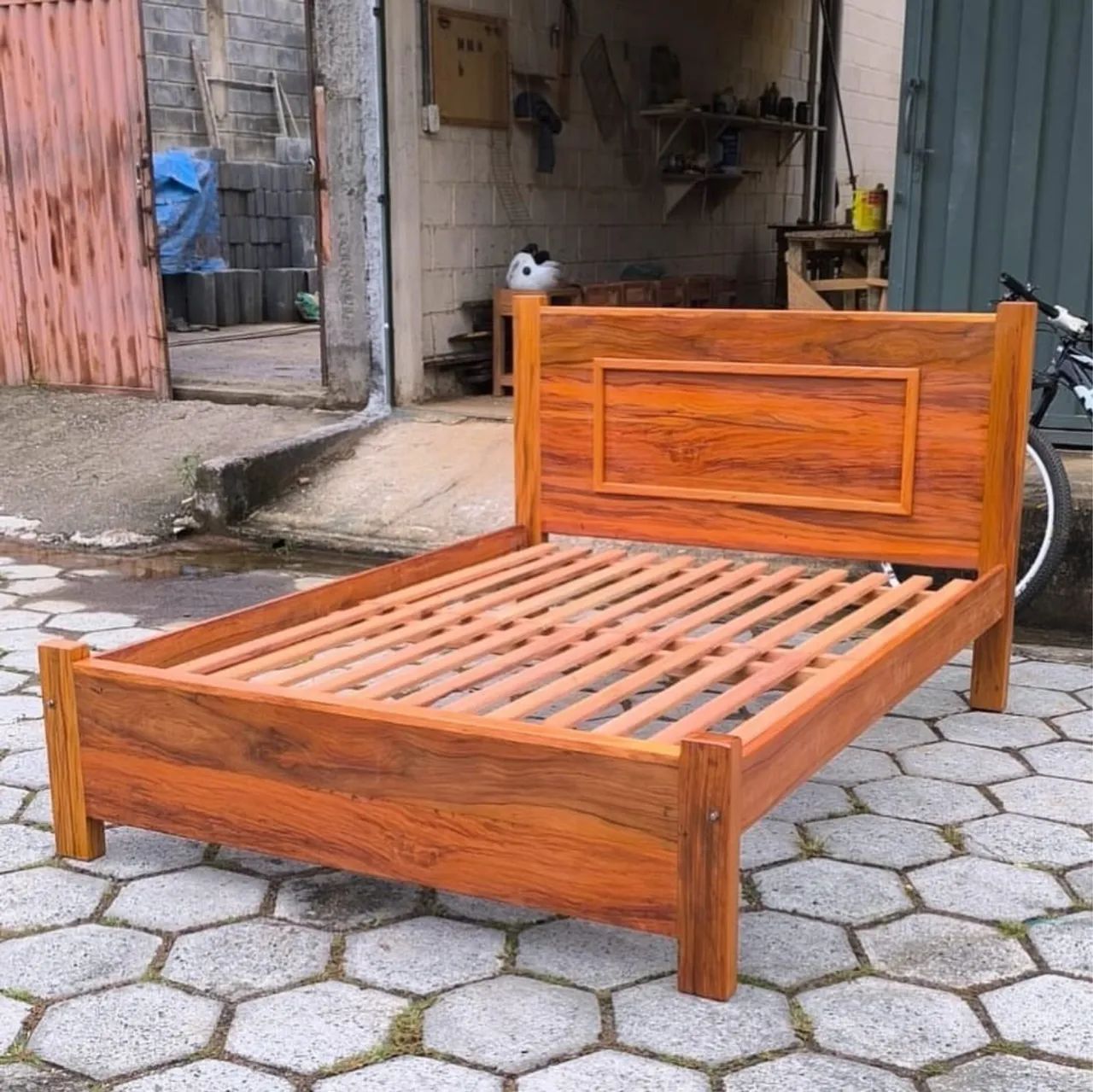 Cama em madeira peroba rosa  - Foto 4