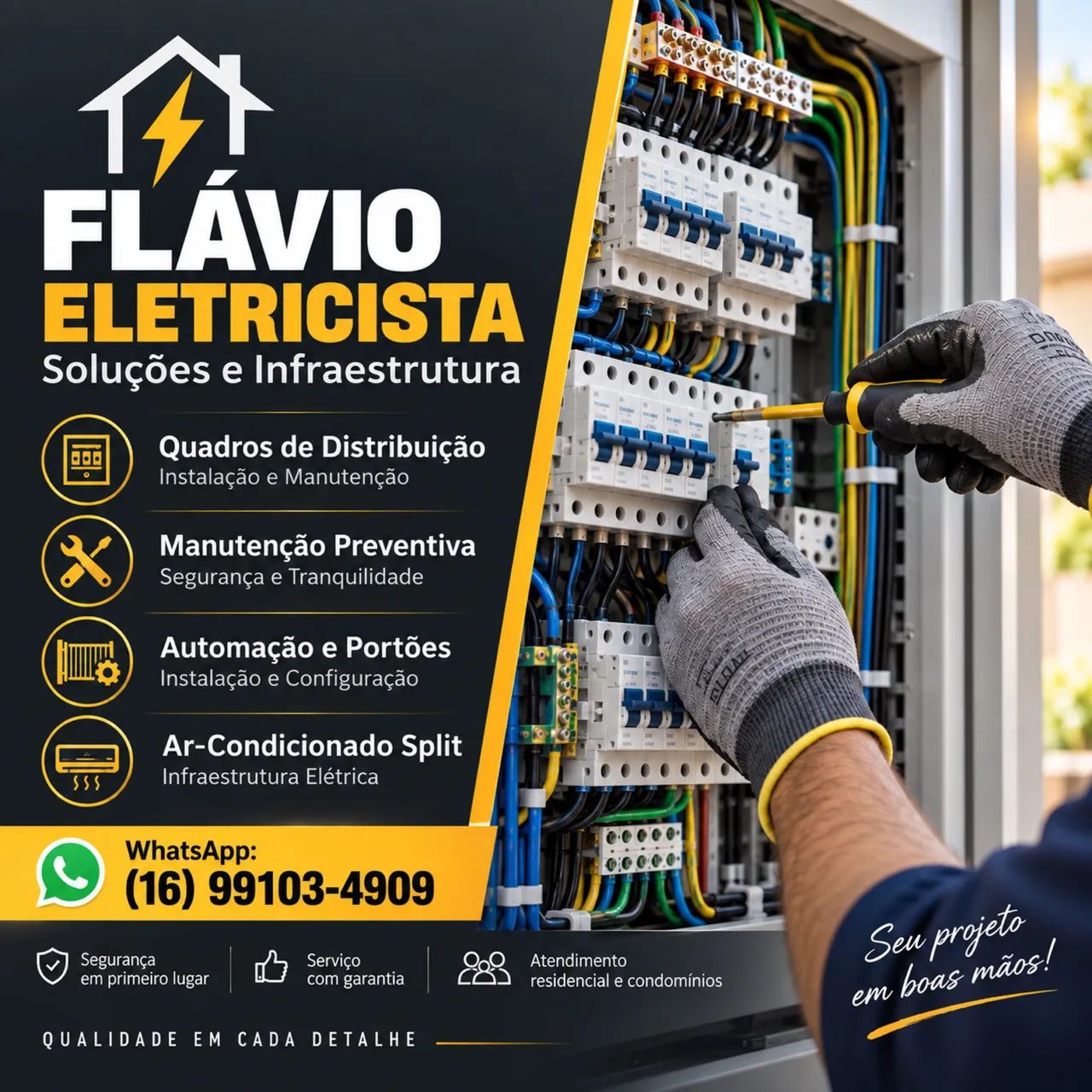 FLÁVIO ELETRICISTA ? ATENDIMENTO EM SANTA RITA DO PASSA QUATRO E REGIÃO