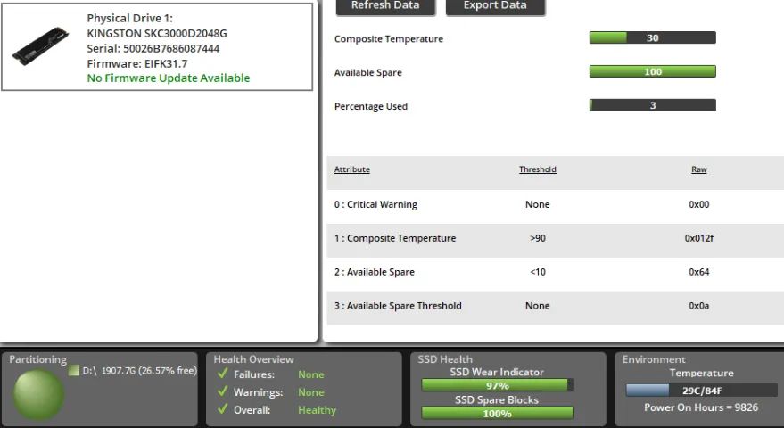SSD 2TB KC3000 Kingston