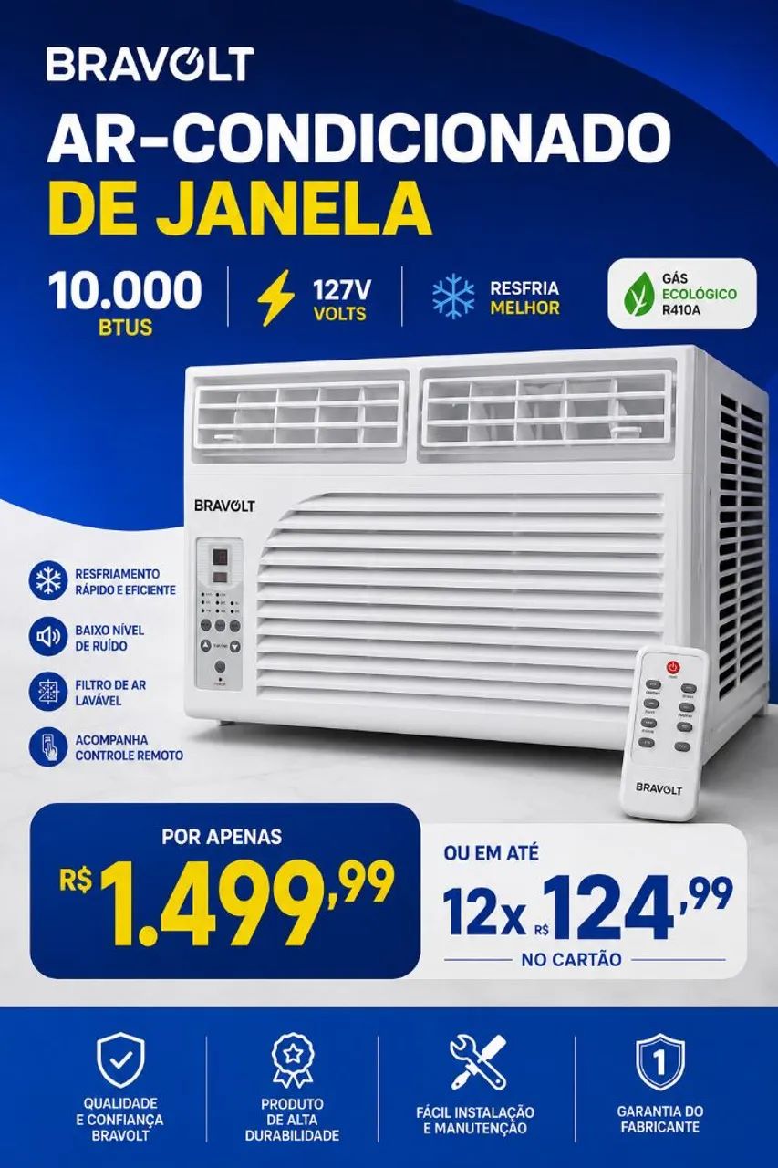 Ar condicionado Bravolt R$1.499,99 